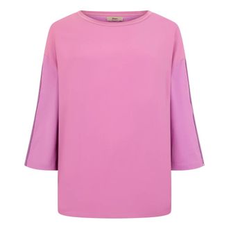 Herno Long Sleeve Tops, female, Pink, Size: M Elegant Three-Quarter Sleeve Top