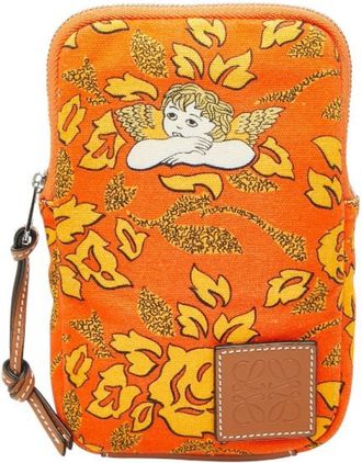 Loewe Multi-Color Orange Canvas Leather Pouch (Pre-Owned)