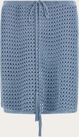 Ferragamo Donna Gonna corta in maglia traforata Blu