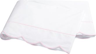Matouk Butterfield 500 Thread Count Cotton Percale Flat Sheet in Pink at Nordstrom, Size Full