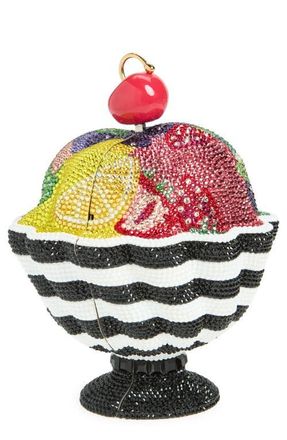 Judith Leiber Ice Cream Sundae Gelato Crystal Clutch in Silver Chalk Multi at Nordstrom