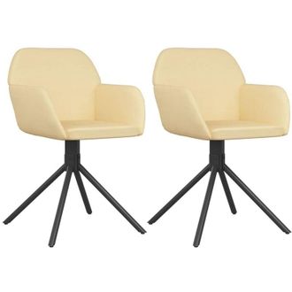 vidaXL Sillas De Comedor Giratorias 2 Uds Terciopelo Crema Vidaxl