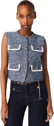 Maje Tweed jacket in Blue at Nordstrom, Size 34 Eu