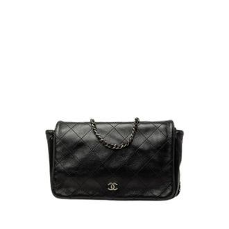 Chanel Pre-owned Quilted Crossbody Bag - Dames - Pre-owned - Zwart - Maat: ONE Size Leer