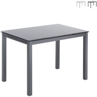 Oresteluchetta Oresteluchetta - Tavolo allungabile in vetro temprato grigio cm. H.76 x L.110 x P.70