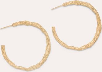 Completedworks Womens Vermeil Hammered Hoop Earrings In Gold