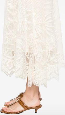 Fabiana Filippi Womens Lace Asymmetric-Hem Midi Skirt Ss26 W