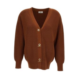Elisabetta Franchi Truien & Vesten, Dames, Bruin, S, Cardigans