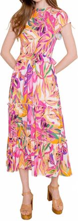 FORE COLLECTION Floral Smocked Dress In Birds Of Paradise