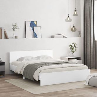 vidaXL Estructura De Cama Con Cabecero Blanca 150x200 Cm Vidaxl