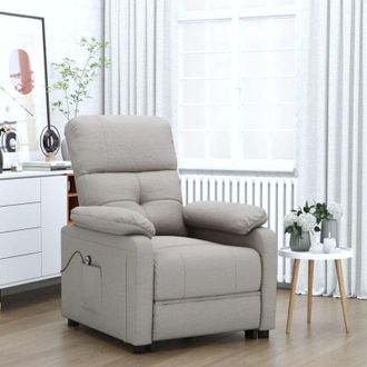 vidaXL Poltrona Elettrica Reclinabile Tortora in Tessuto vidaXL