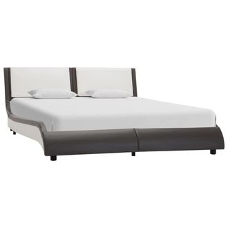 vidaXL Estructura De Cama Con Led Sin Colch&oacute;n Gris Y Blanco 120x190 Cm Vidaxl