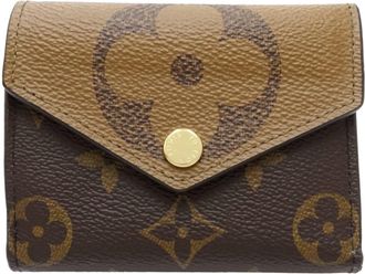 Louis Vuitton Monogram Beige Brown Monogram Wallet (Tri-Fold) (Pre-Owned)