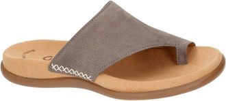 Gabor Schoenen, Dames, Beige, 41 EU, Leer, Nubuck Footbed Flip Flop
