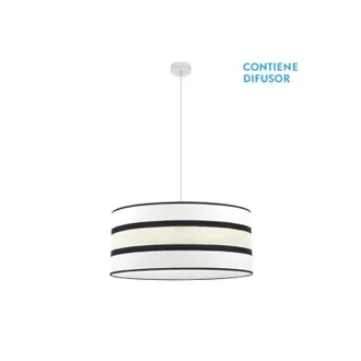 Fabrilamp Ciondolo con paralume Karla 3 luci Bianco/beige - Fabrilamp