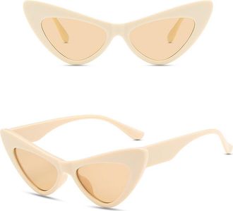 Generic Cat Eye Shape For Womens Sunglasses European American Style Candy Color Trendy Sun glasses Female Sunglasses,Beige Tea 2026