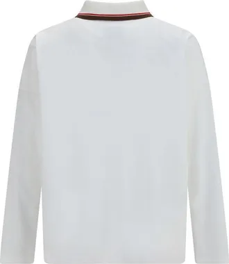 Vivienne Westwood Striped Collar Organic Cotton Polo Shirt - White