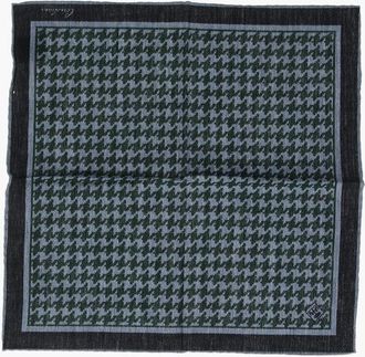 Corneliani Houndstooth Motif Cotton Pocket Square size Unica