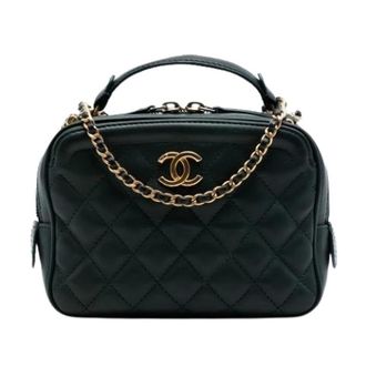 Chanel Pre-owned Vintage Quilted Satchel - Dames - Pre-owned - Groen - Maat: ONE Size Leer