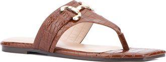 Fashion To Figure Saralyn Croc Embossed Sandal - Wide Width in Brown Croco at Nordstrom Rack, Size 9