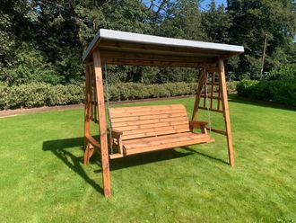 Charles Taylor Trading Dorset Three Seater Swing Grey in Brown