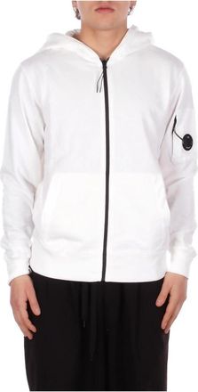 C.P. Company Hooded sweatshirt met volledige ritssluiting - Heren - Vesten met rits - Wit - XL - Katoen - Hoodies & sweatvesten