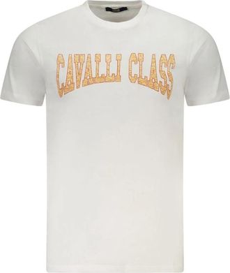 Cavalli Cotton T-Shirt - Heren - T-shirts - Wit - 2XL - Katoen - Tops
