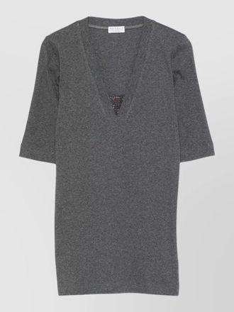 Brunello Cucinelli v-neck sweater featuring bead detailing