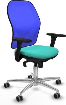 Piqueras y Crespo Piqueras Y Crespo - Jorquera sincro malla azul similpiel turquesa brazos 3D base aluminio ruedas 65mm engomada