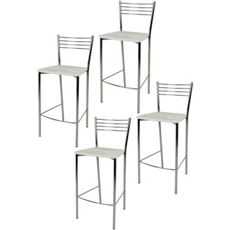 Tommychairs Tommychairs - Set 2 sgabelli alti e moderni modello Luisa per cucina e bar, struttura in legno di faggio color Wengé, Seduta e Schienale Imbottiti e