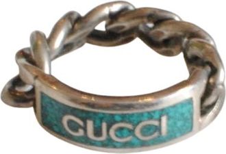 Gucci Silver Chain Link Ring Size M
