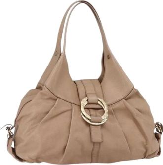 Bulgari Pre-owned Shoulder Bags, female, Beige, Size: ONE SIZE Pre-owned Shoulder Bag