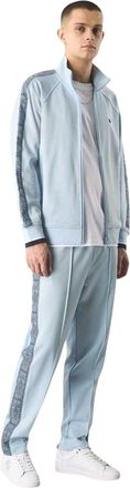 Pretty Green Heren Eclipse Paisley-trackjack met raglanmouwen en bies (Lichtblauw)