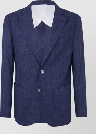 Barba virgin wool silk linen suit jacket