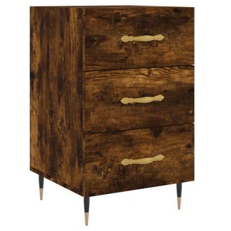 vidaXL Vidaxl - Mesita De Noche Madera De Ingenier&iacute;a Roble Ahumado 40x40x66 Cm