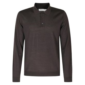 Roberto Collina Maglia Polo in Lana Merino - - Tops - Uomo - Marrone - M