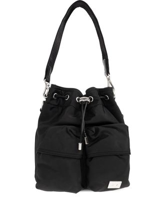 Diesel Multi-Pkts drawstring-closure bucket bag - Zwart