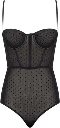 Zimmermann Rebellion Dot Body Suit - Dames - Bodies - Zwart - M - Polyester - Tops