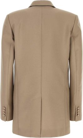 Valentino Garavani Womens Cappuccino Mohair Blend Blazer Beigechino Giacche E Gilet Jacket