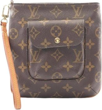 Louis Vuitton Pre-owned Clutches, female, Brown, Size: ONE SIZE Pre-owned Partition Monogram Coated Canvas Pouch