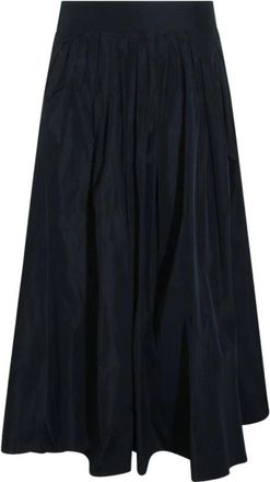 Max Mara Gonna midi svasata plissettata - Dames - Midirokken - Blauw - S - Rokken