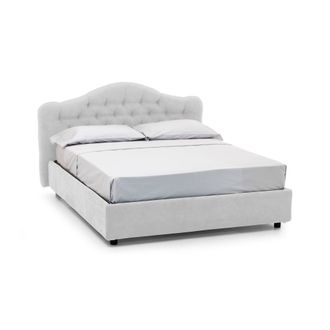 Dmora Cama Doble Allik, Cama Doble Colch&oacute;n Incluido, Desenfundable Hecho En Italia, Con Contenedor, Blanco