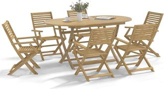 vidaXL Vidaxl - Sillas De Jard&iacute;n Plegables 8 Uds Madera Acacia 54,5x61,5x86,5cm
