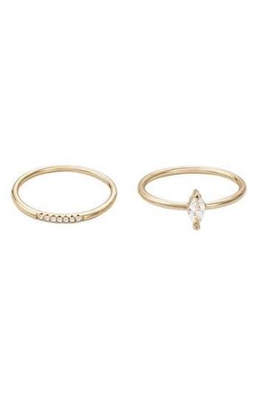 Adornia Set of 2 CZ Rings in Gold at Nordstrom Rack, Size 6