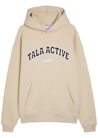 Tala Logo-embroidered Hooded Cotton-blend Sweatshirt - Beige - S (UK8-10 / S)