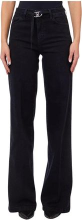 Liu Jo Good Flare H.w. - Dames - Loose Fit Jeans - Zwart - W29 - Leer - Jeans