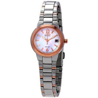 Citizen Silhouette Eco-Drive Mother of Pearl Dial Two-Tone Stainless Steel Ladies Watch EW1676-52D