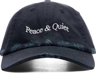 Museum of Peace and Quiet Mens Wordmark Distressed Dad Hat In Black