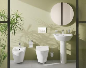 Vitra Inodoro Integra Sin Bridas + Asiento De Duroplast Cierre Suave + Bid&eacute; Suspendido Y Rebosadero, 35,5x54 Cm, Blanco
