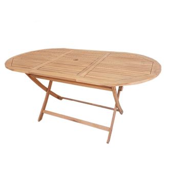 LOLAhome Mesa de comedor plegable de madera sostenible de acacia natural